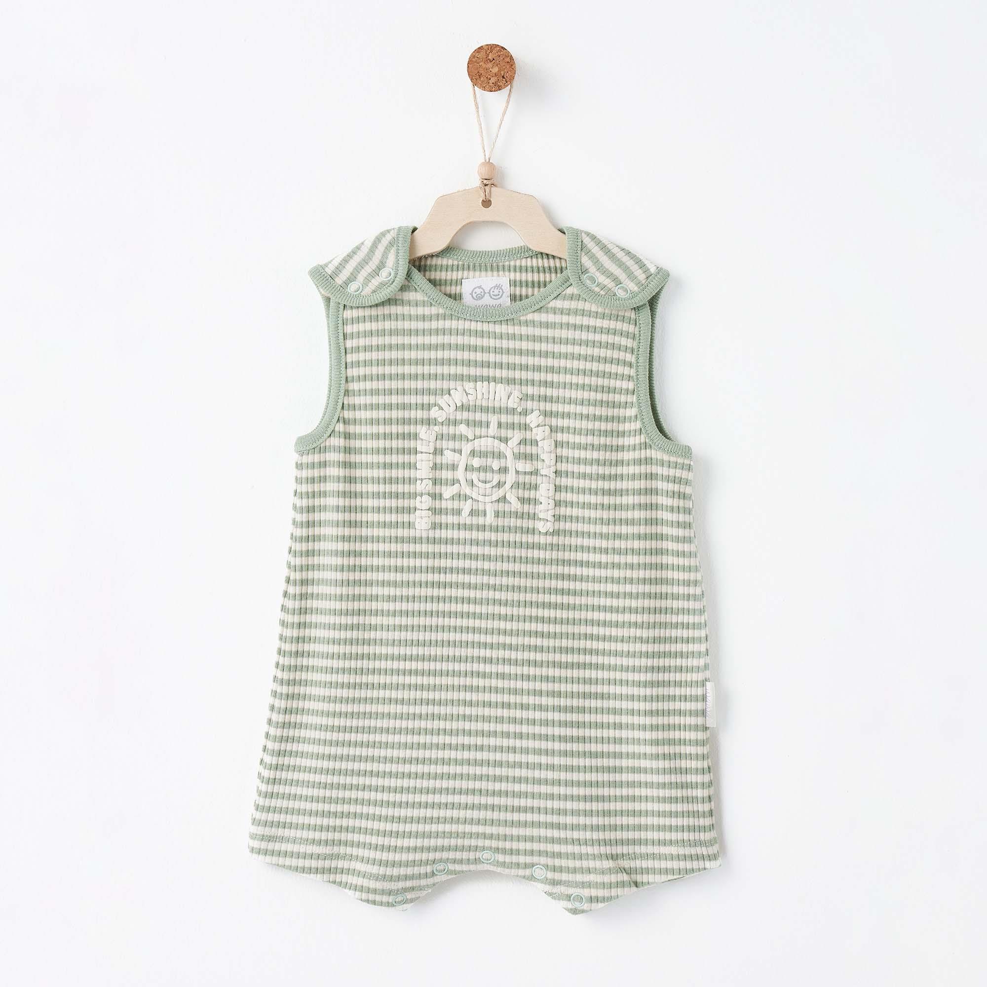 ANW-AC26670Bebek Tulum Romper Bamboo Strıped ANW-AC26670