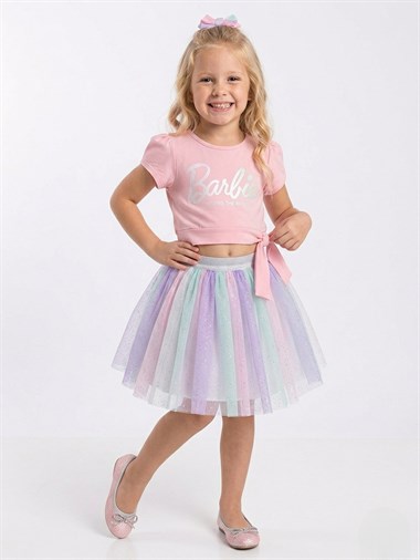 NBK-0995Kız Çocuk Barbie Tütü Etekli Takım NBK-0995