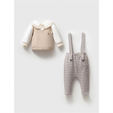 NOY-9344Kız Bebek Triko Süveterli 2'li Pantolon Takım NOY-9344