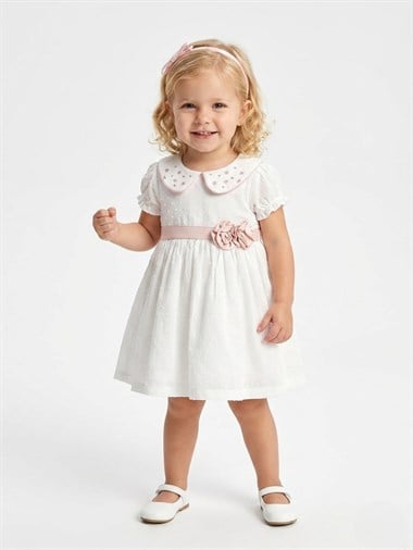 BBR-5108Kız Bebek Bebe Yaka Donlu Elbise