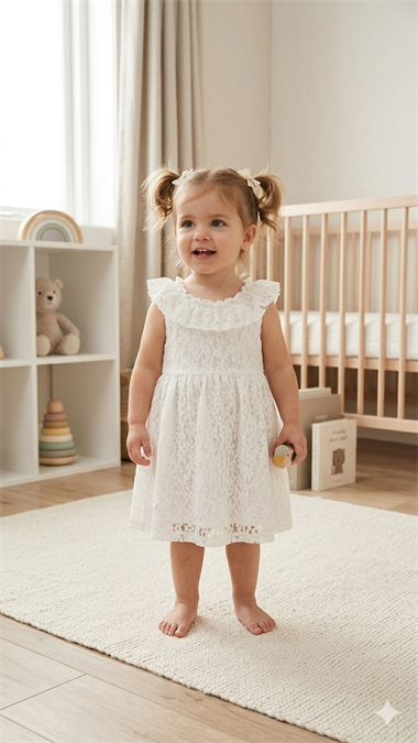 CKB-50504Kız Bebek Dantelli Elbise CKB-50504