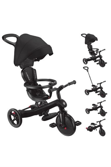 GLO-634-120Globber Exolorer 4 in 1 Trike 3 Tekerli Çocuk Bisikleti - Siyah