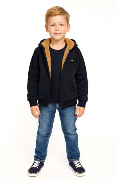 DEN-30482Erkek Çocuk İçi Welsoft Astarlı Hırka DEN-30482