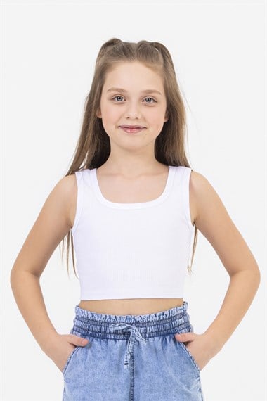 DMB-0161Kız Çocuk Crop Tişört DMB-0161