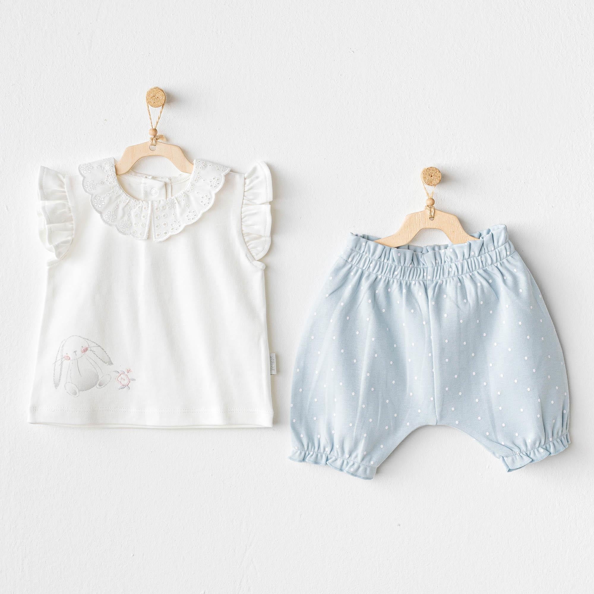 ANW-AC25630Kız Bebek Takım 2 Parça Set Cuddly Bunny Bear AC25630