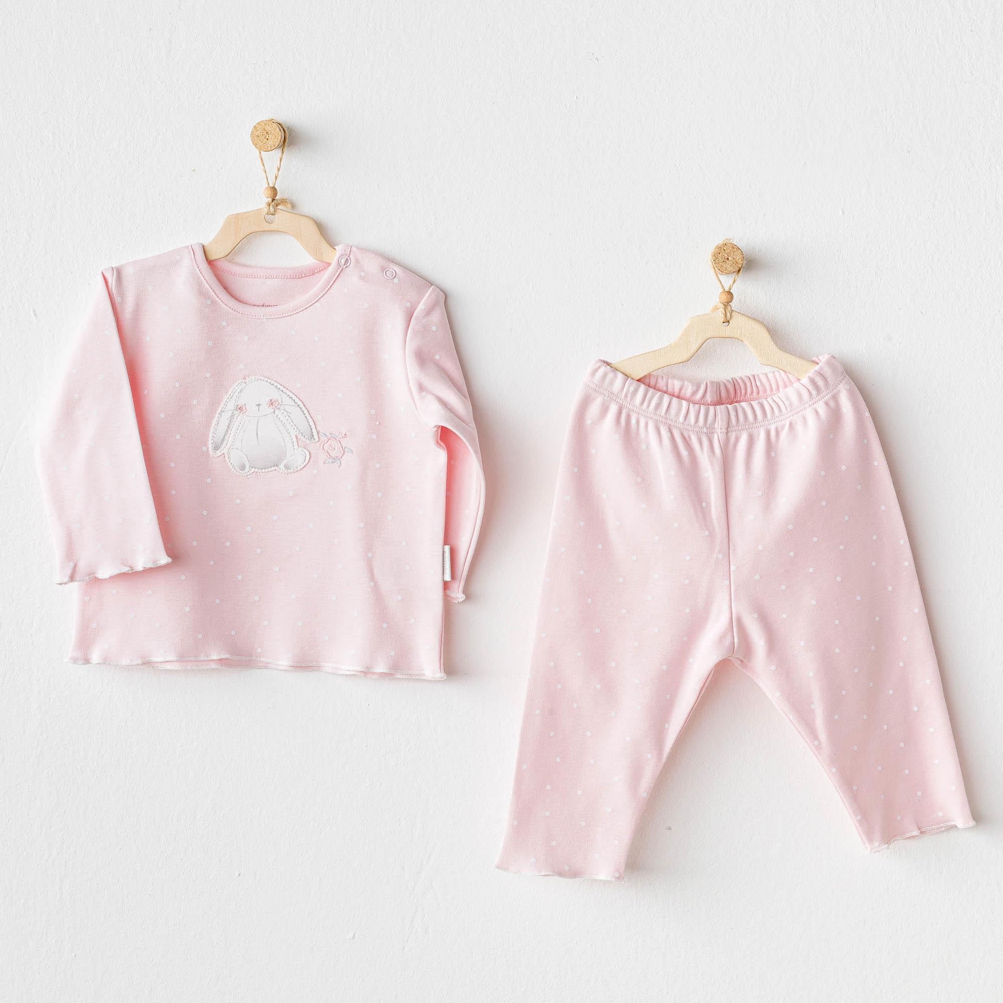 ANW-AC25636Kız Bebek Takım 2 Parça Set Cuddly Bunny Bear
