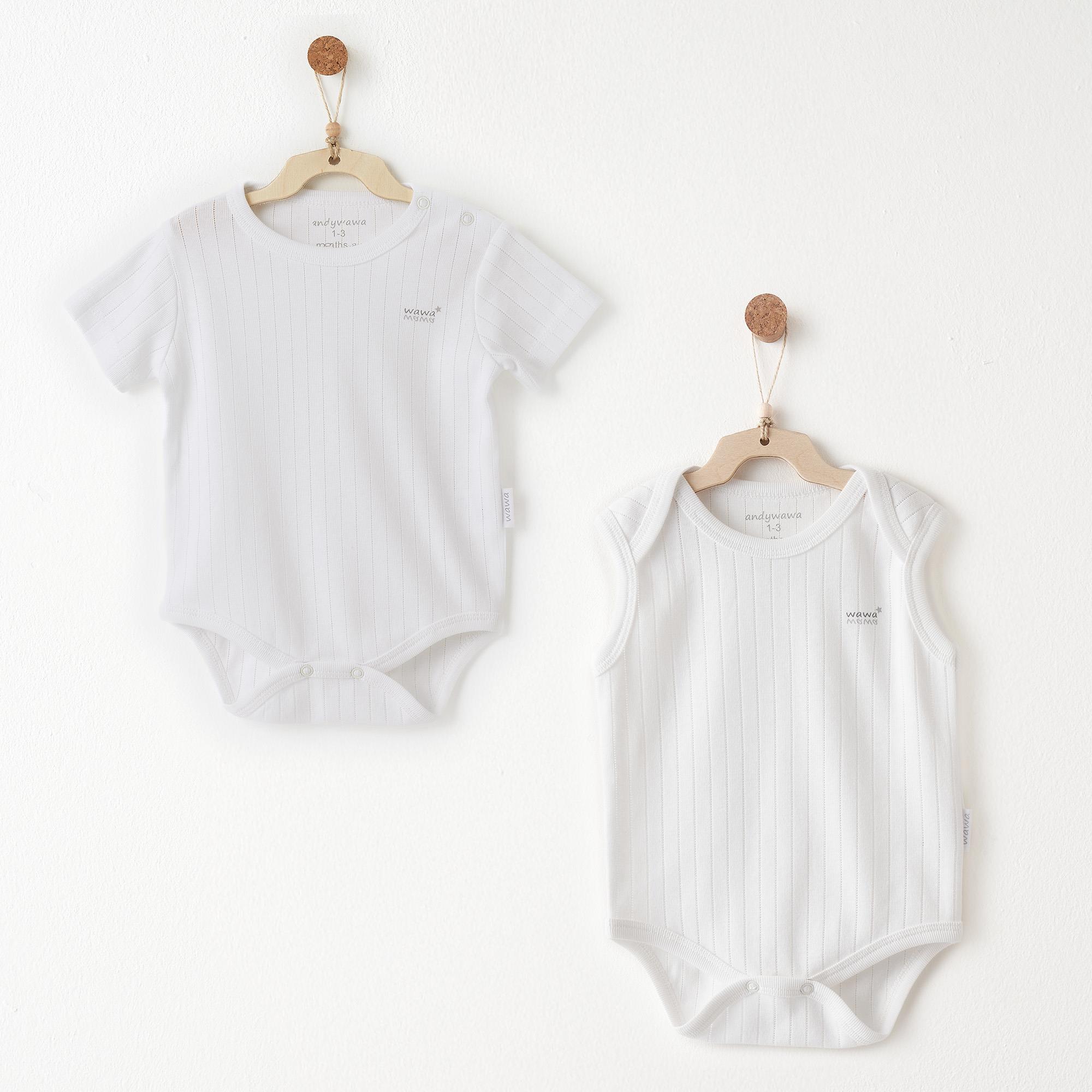 ANW-AC26584Erkek Bebek Body 2 Parça Body ANW-AC26584