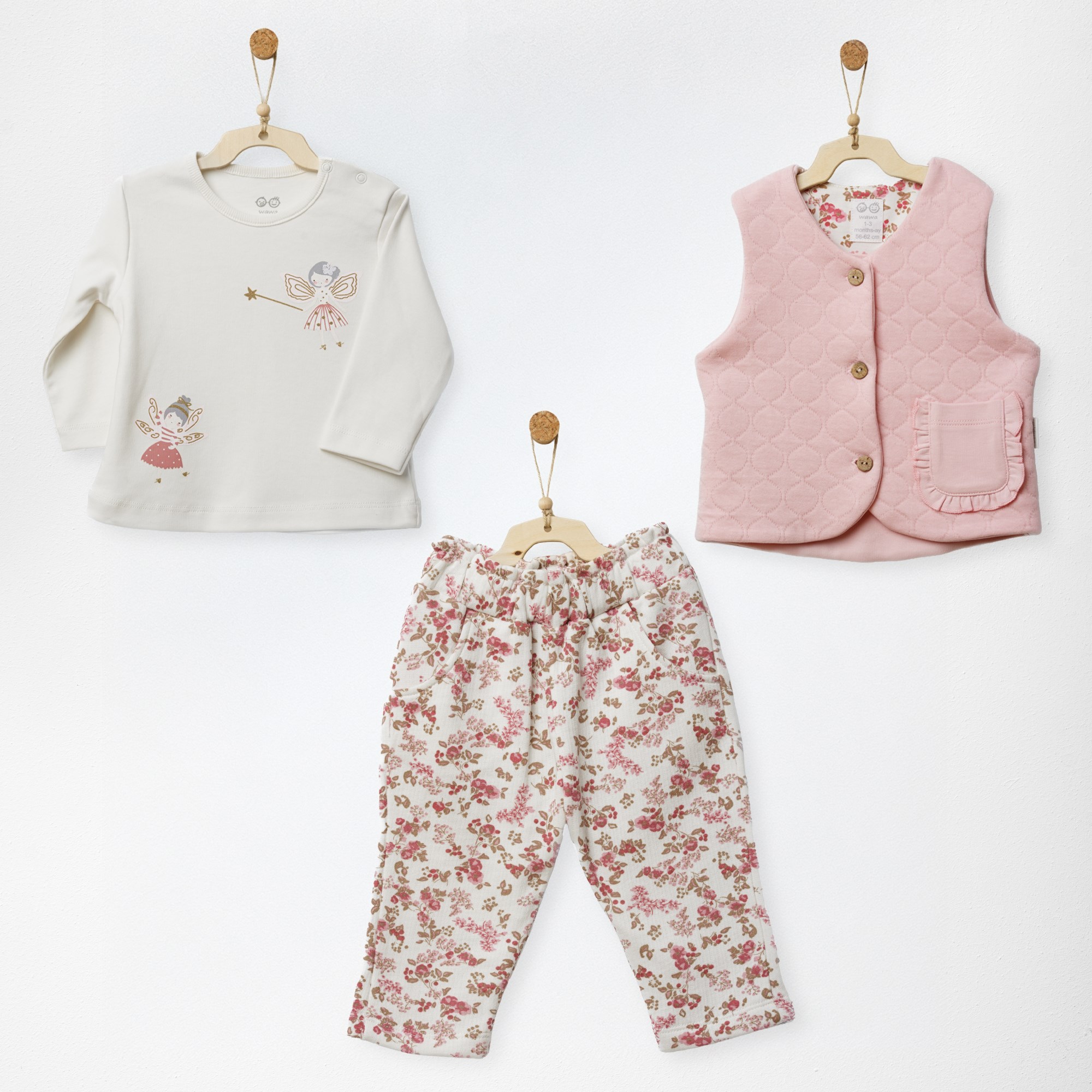 ANW-AC27004Bebek Takım 3 Parça Set Floral Dreams ANW-AC27004