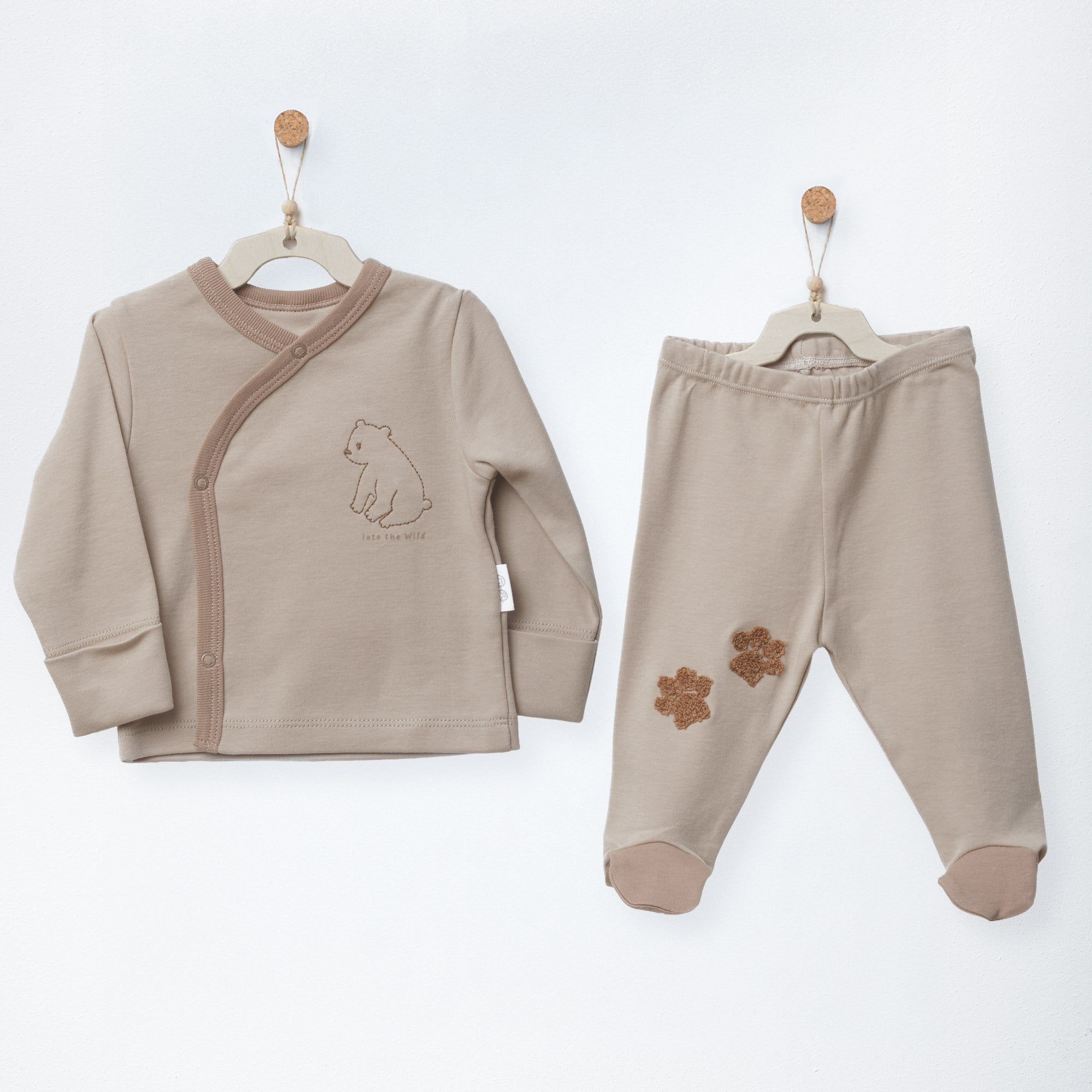 ANW-AC27038Erkek Bebek Zıbın Takım 2 Pcs Sıde Snap Set Forest Nursery ANW-AC27038