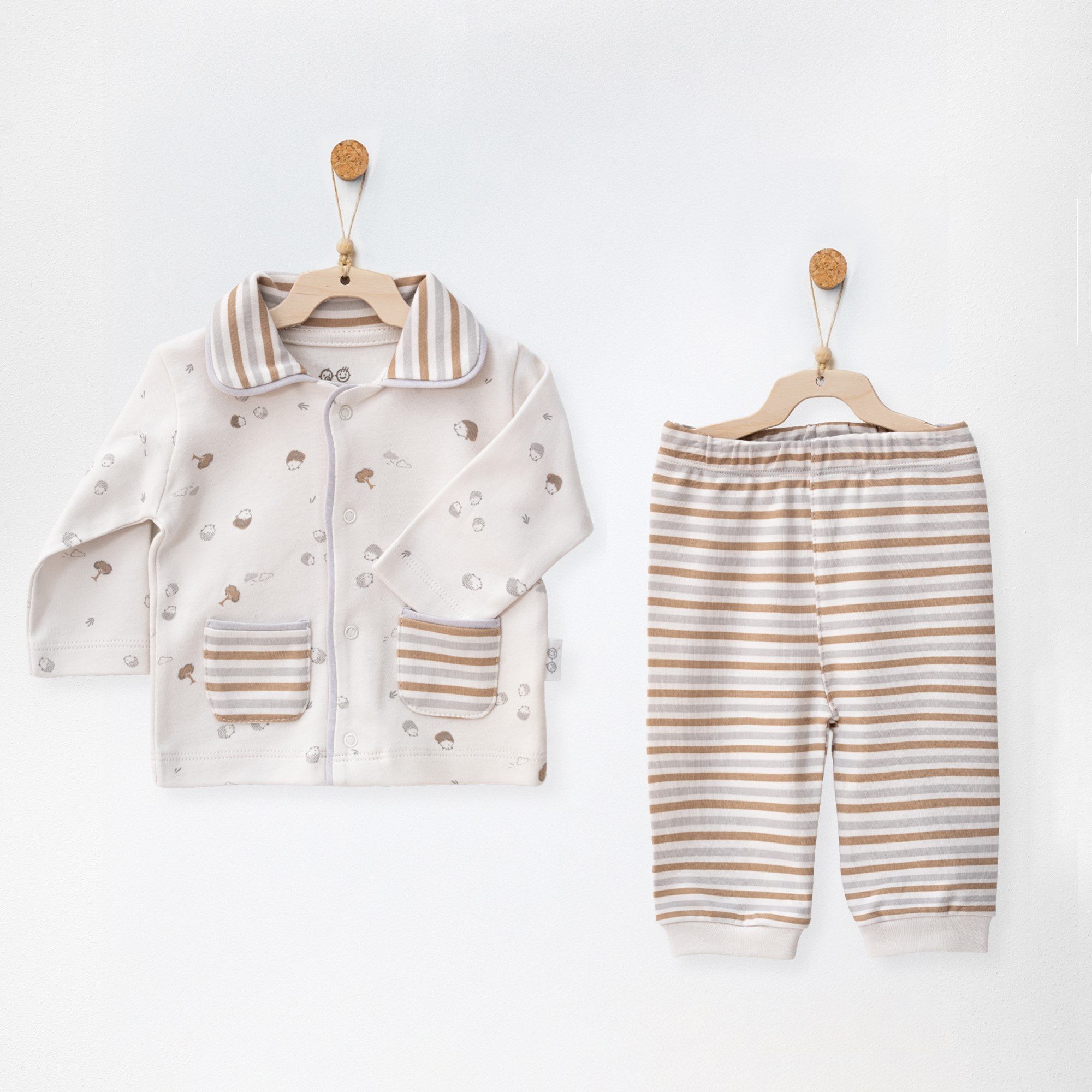 ANW-AC27055Erkek Bebek Pijama Pajamas Hedgegog Family ANW-AC27055