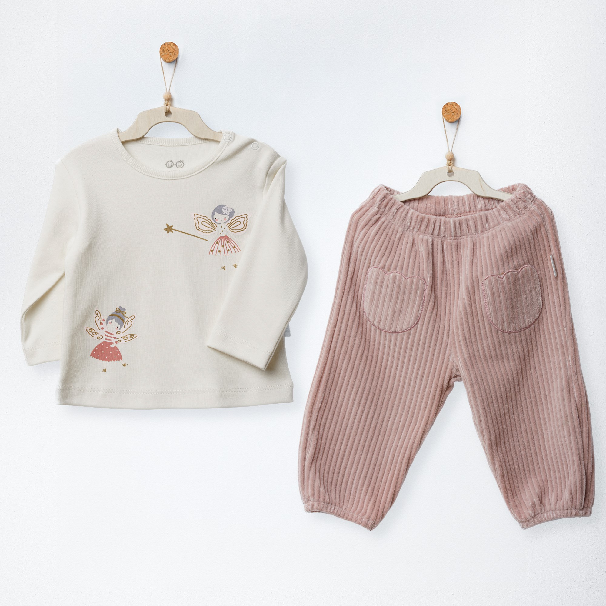 ANW-AC27083Kız Bebek Takım 2 Pcs Set Velvet Blossoms ANW-AC27083