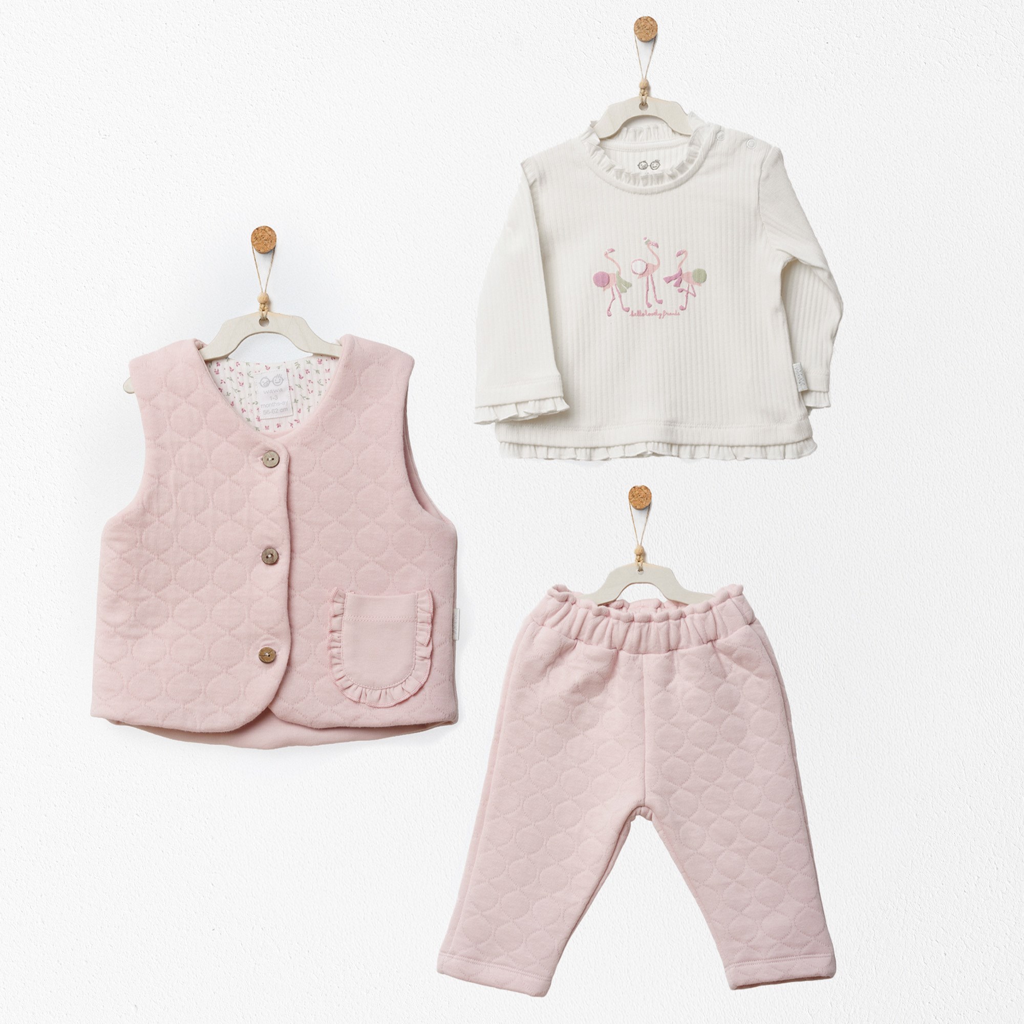 ANW-AC27224Kız Bebek Takım 3 Pcs Set Lıttle And Loved ANW-AC27224