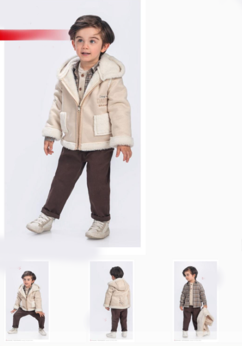 BEB-16258Erkek Bebek Montlu 4'lü Takım BEB-16258