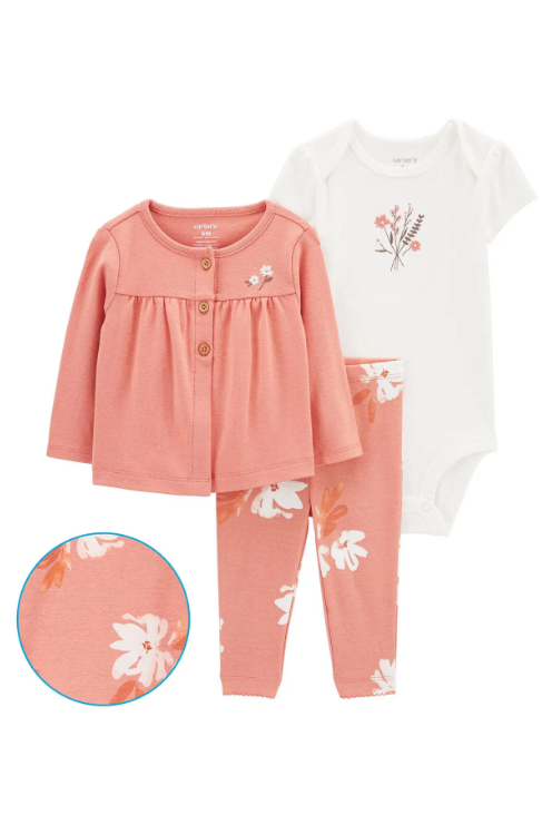 CTR-1P559210Kız Bebek Hırkalı Set 3'lü Paket 1P559210