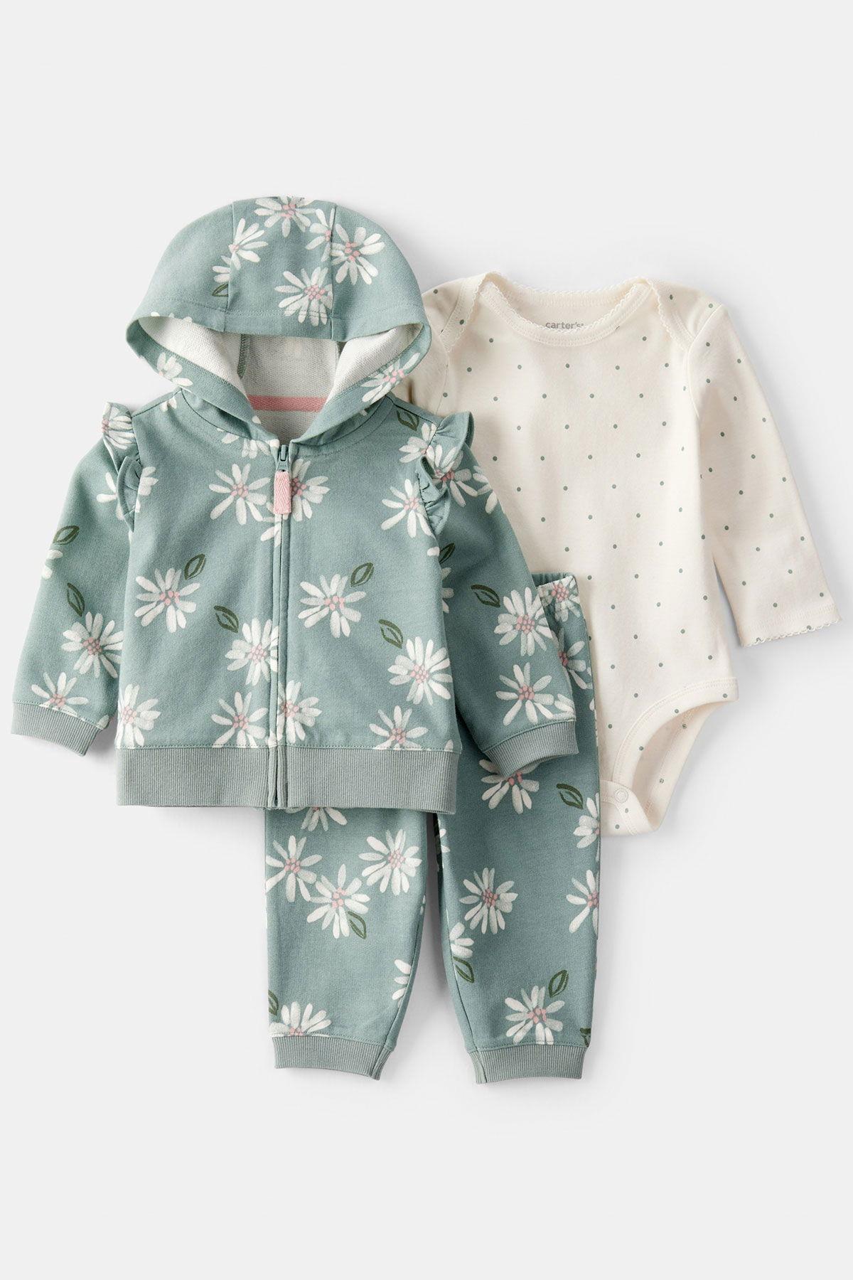 CTR-1T845910Kız Bebek 3'lü Hırkalı CTR-1T845910