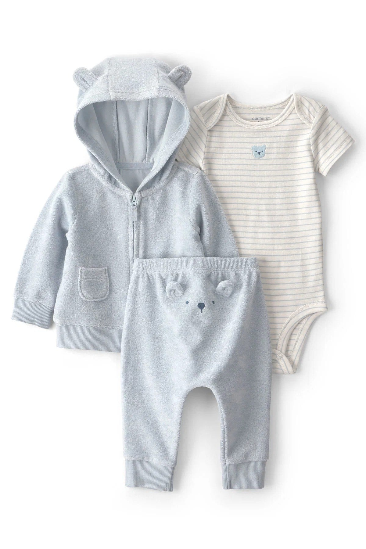 CTR-1V418610Layette Erkek Bebek 3'lü Hırkalı Set CTR-1V418610
