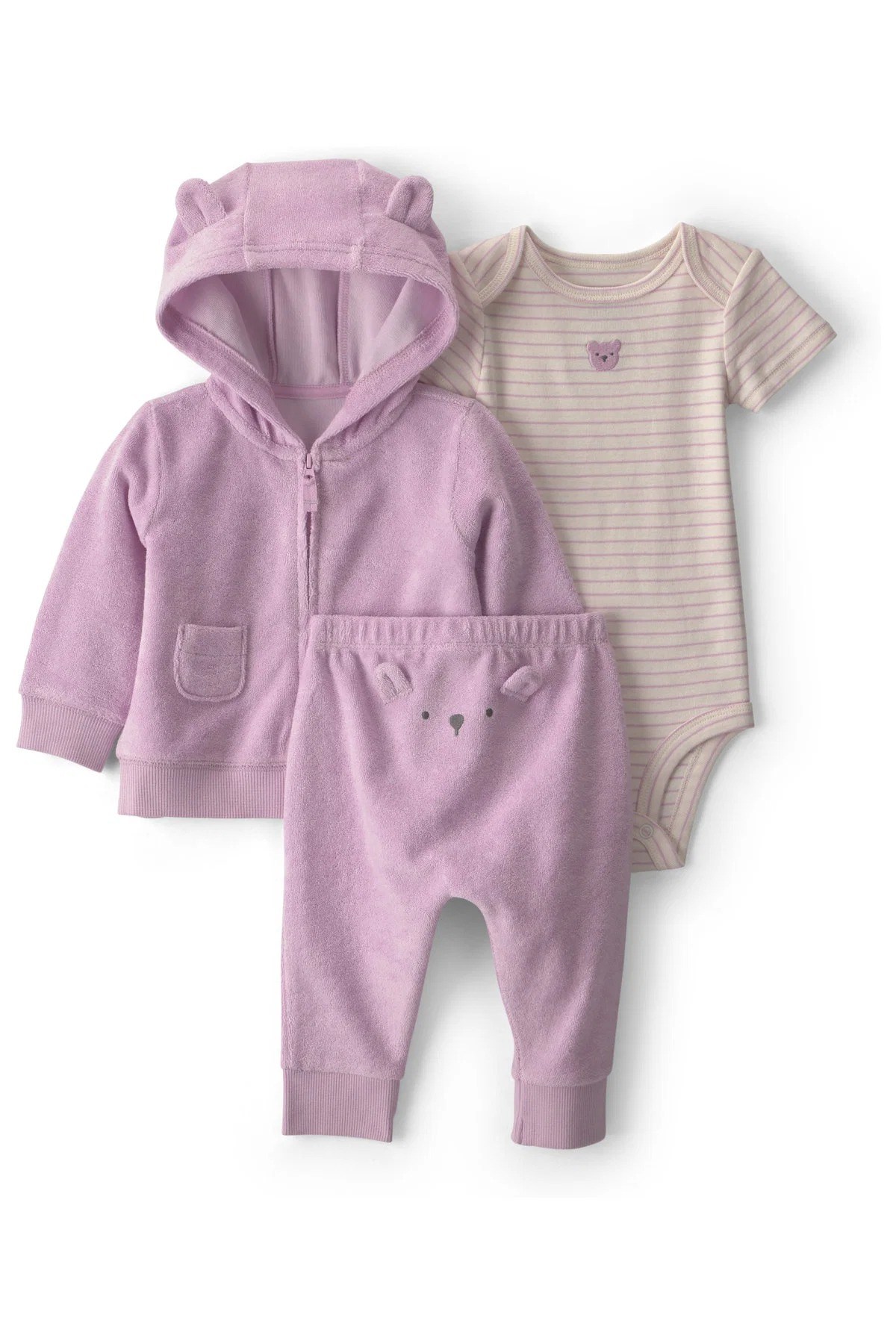 CTR-1V717810Layette Kız Bebek 3'lü Hırkalı Set CTR-1V717810