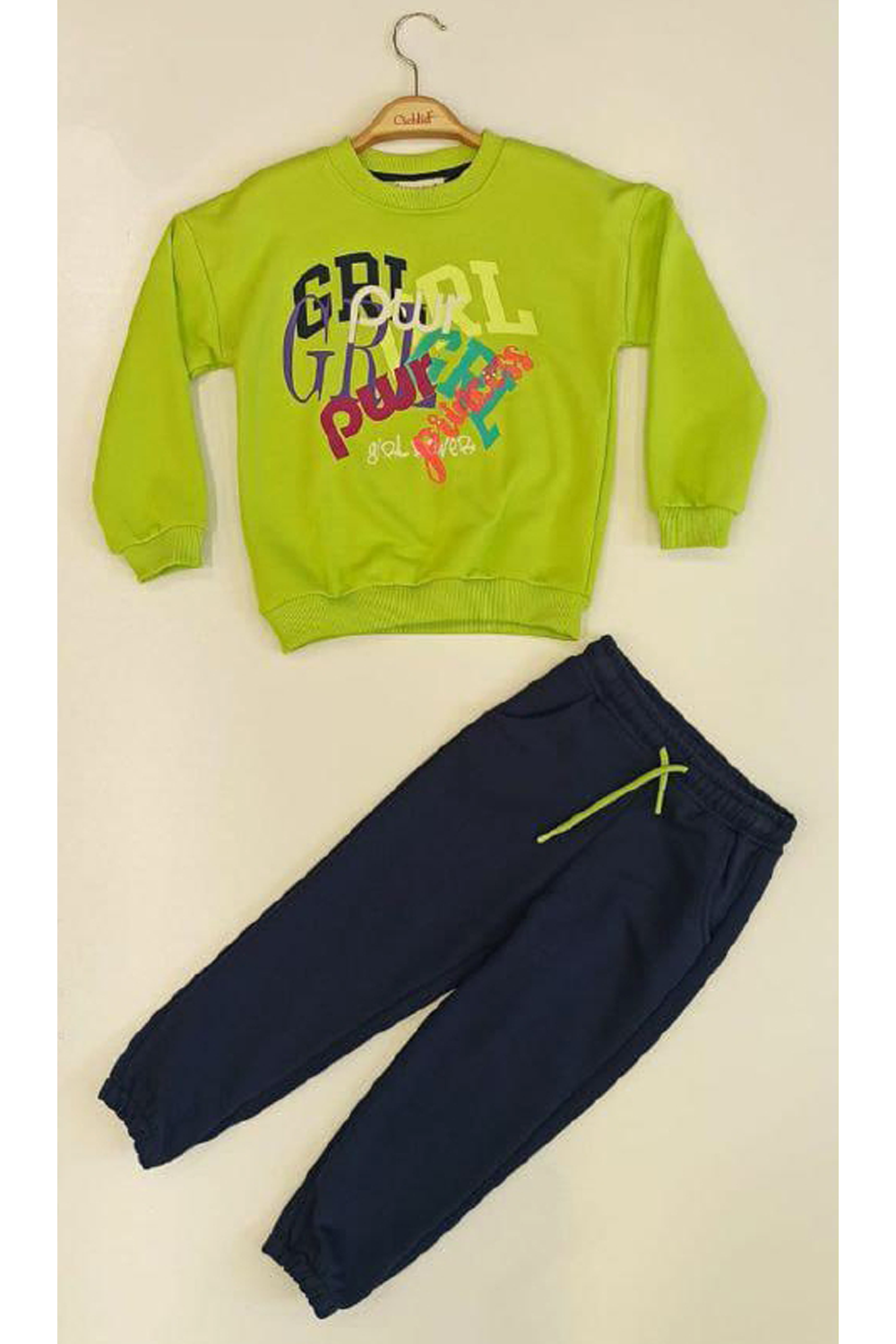 MAC-3300-033Kız Çocuk Payet Detaylı Eşofman Takımı