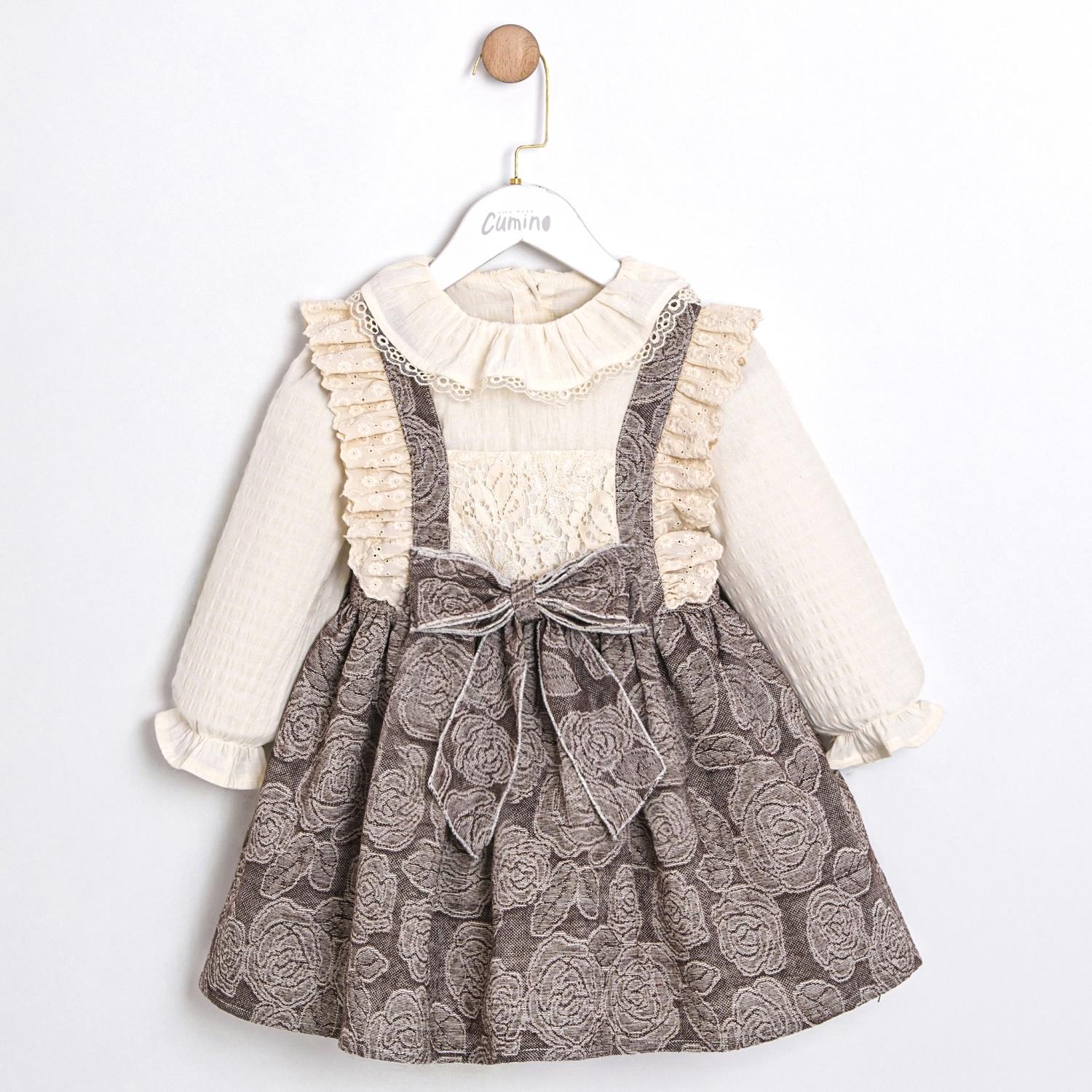 CMN-3762Kız Çocuk Margot 2'li Elbise Takımı CMN-3762