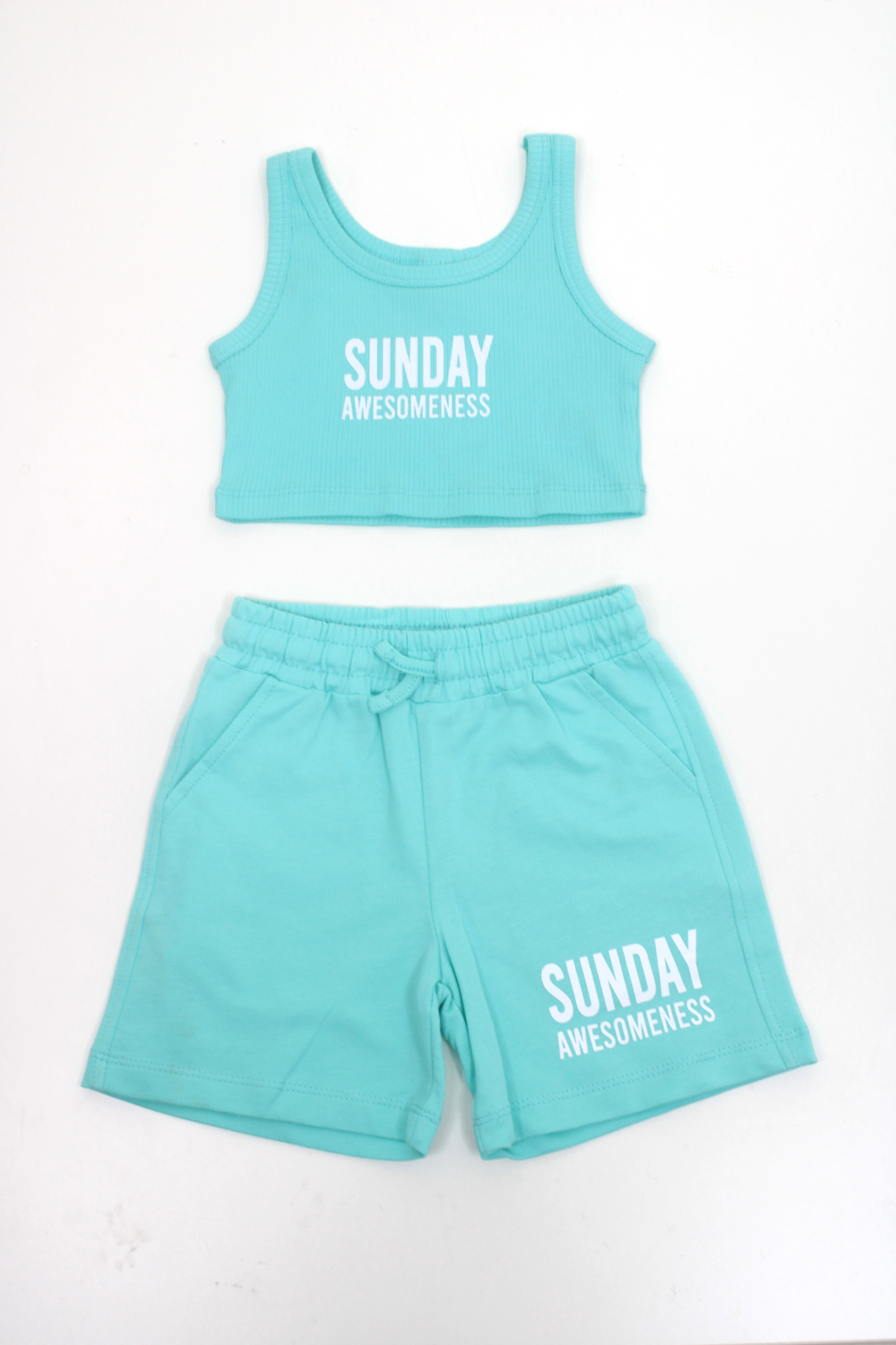 DMB-0464Dmb Kız Penye Crop Şort Takım