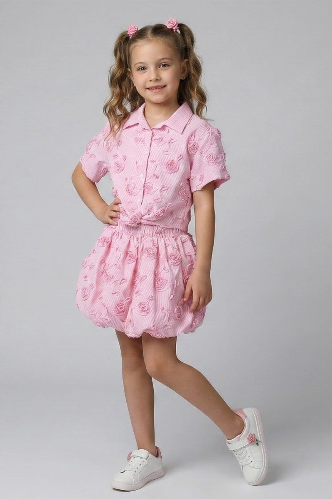 DMB-0789Kız Çocuk Balon Etekli Takım DMB-0789