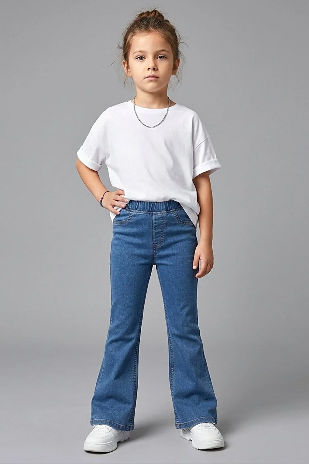 DMB-0824Kız Çocuk Denim İspanyol Tayt DMB-0824