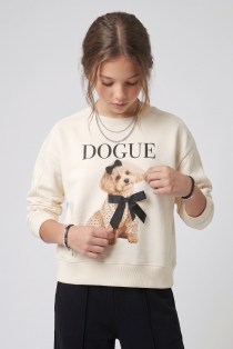DMB-0903Kız Çocuk Köpek Baskılı Sweat DMB-0903