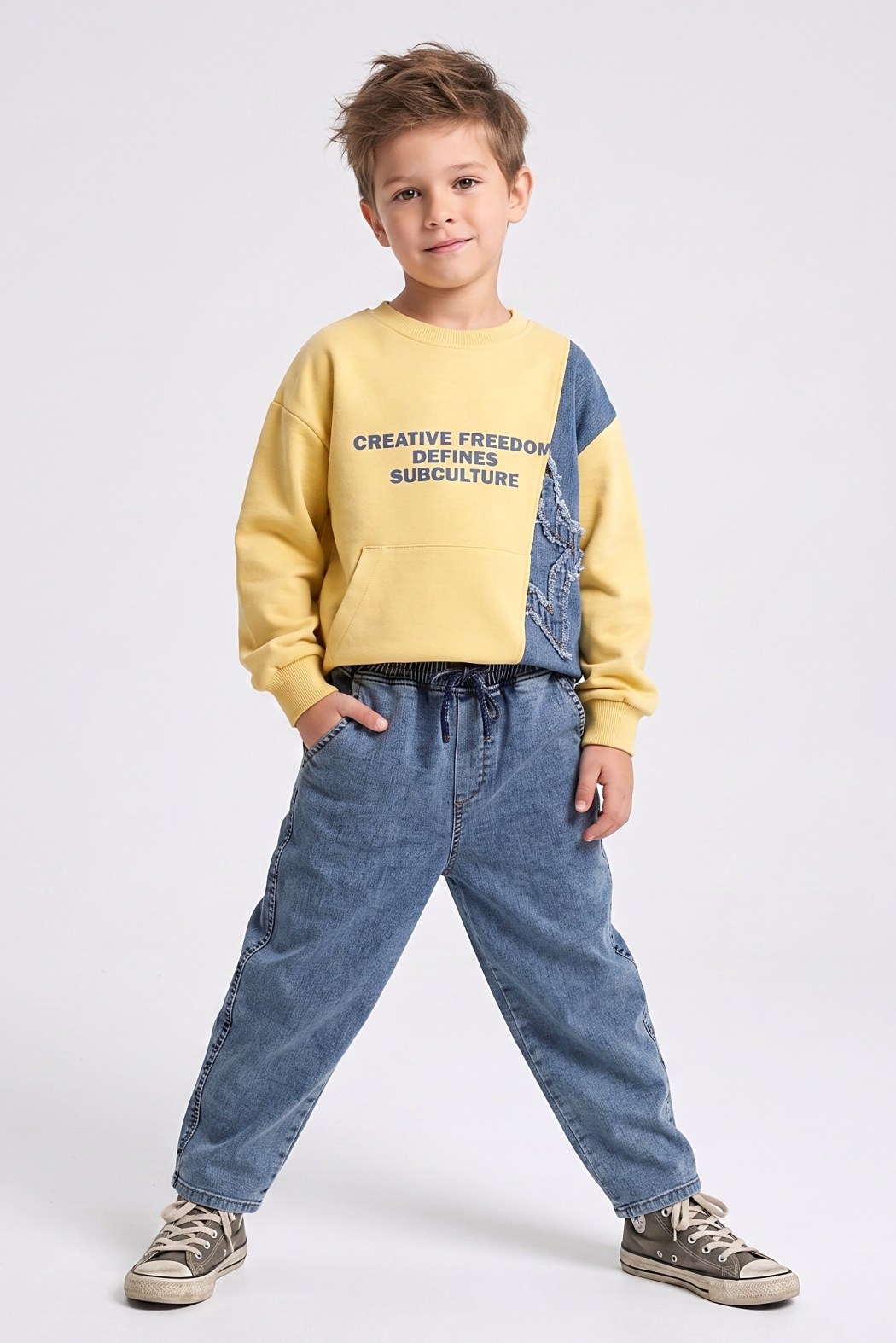 DMB-4198Erkek Çocuk Kot Pantolon Sweat Takım DMB-4198