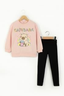 DMB-9862Kız Çocuk Cappy Bara Taytlı Takım DMB-9862