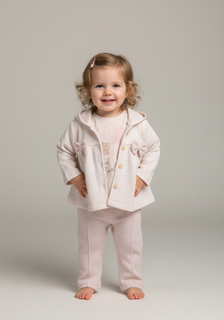 ANB-20514Kız Bebek Lovely 3'lü Hırkalı Takım ANB-20514
