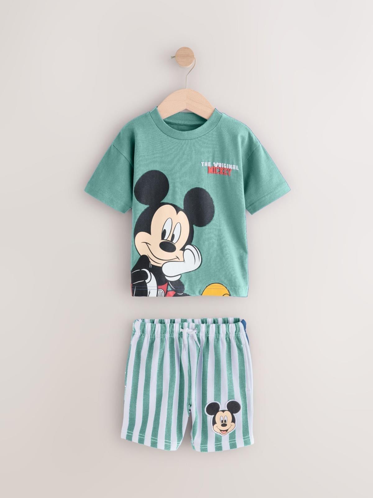 NBK-34130Erkek Çocuk Mickey Çizgili Şortlu Takım