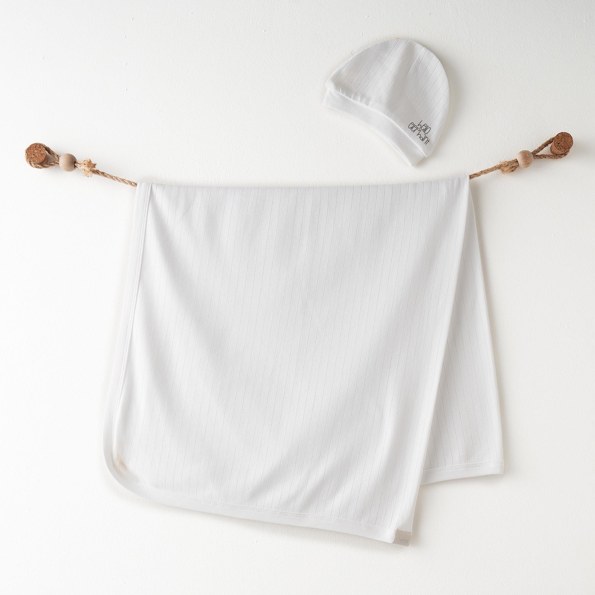 ANW-AC26587Erkek Bebek Battaniye Şapka Takım Blanket Hat Set 85x90 cm