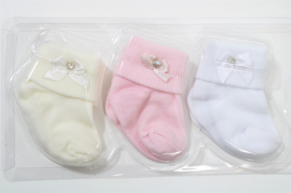 ÇKR-MISKET-144ÇAKIR-AKSESUARLI KIZ BEBEK 3 LU CORAP SETİ