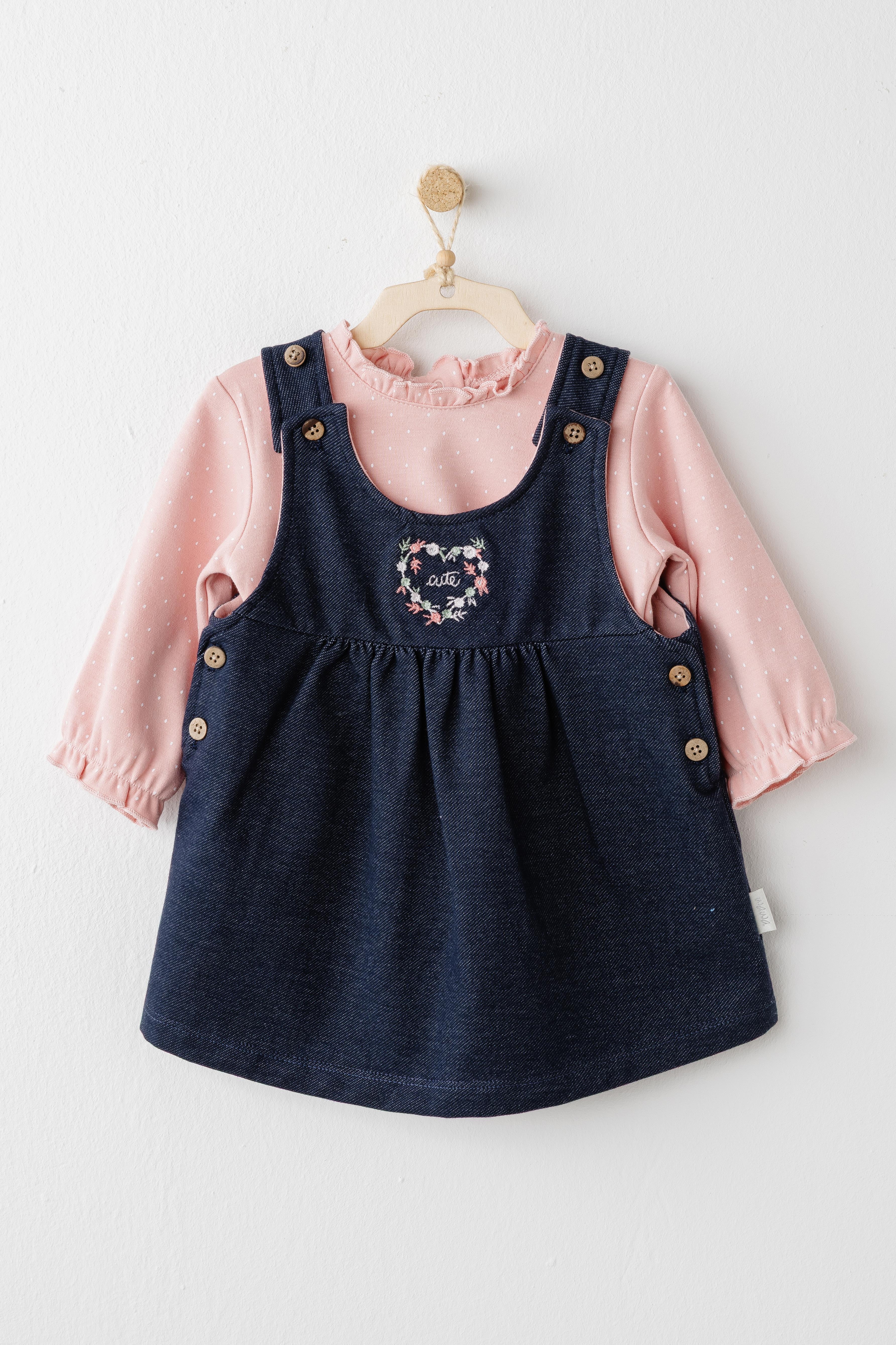 ANW-AC26090Kız Bebek Elbise Takım Dress Set Mon Petıt Amour AC26090
