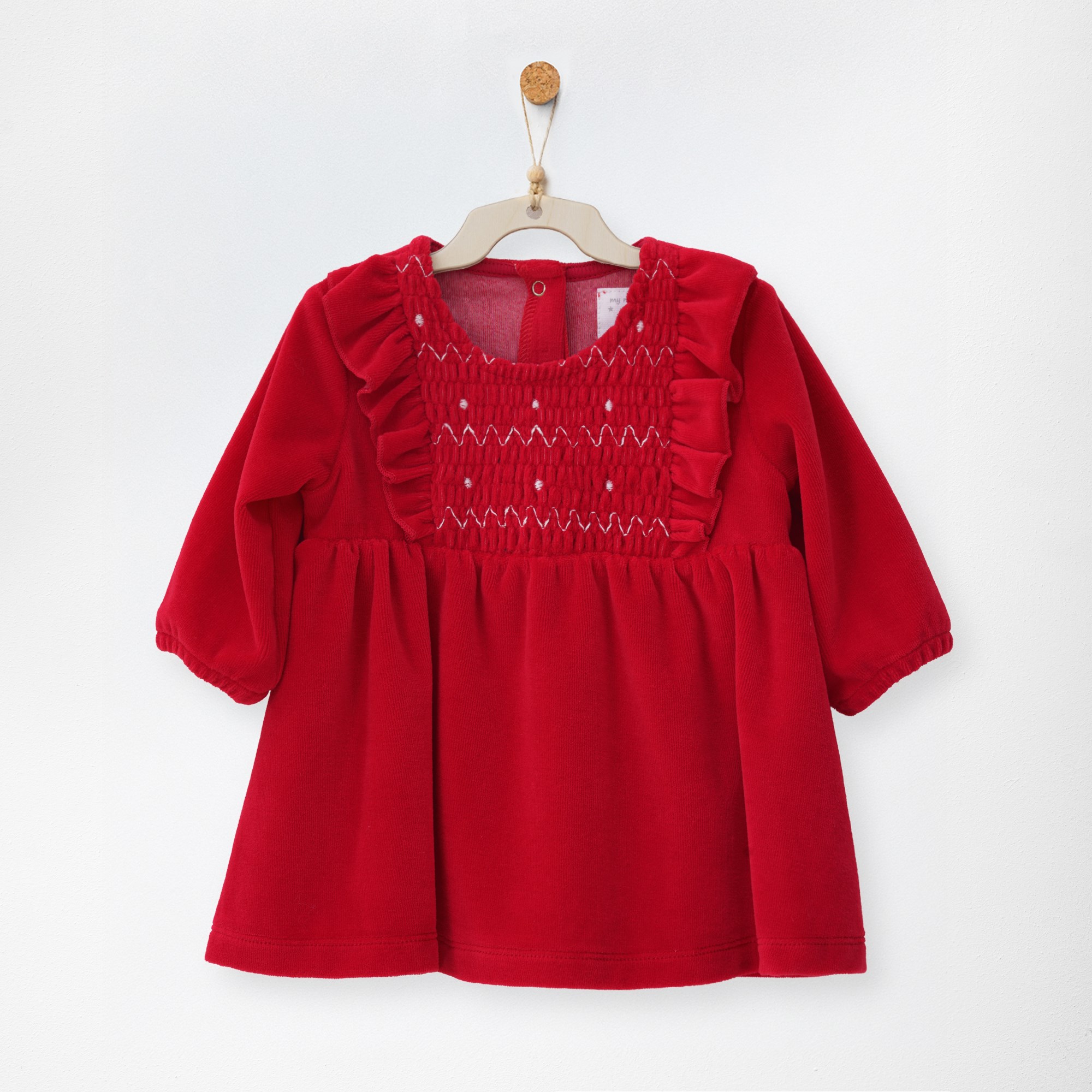 ANW-AC27117Kız Bebek Elbise Dress Velvet Happy New Year ANW-AC27117