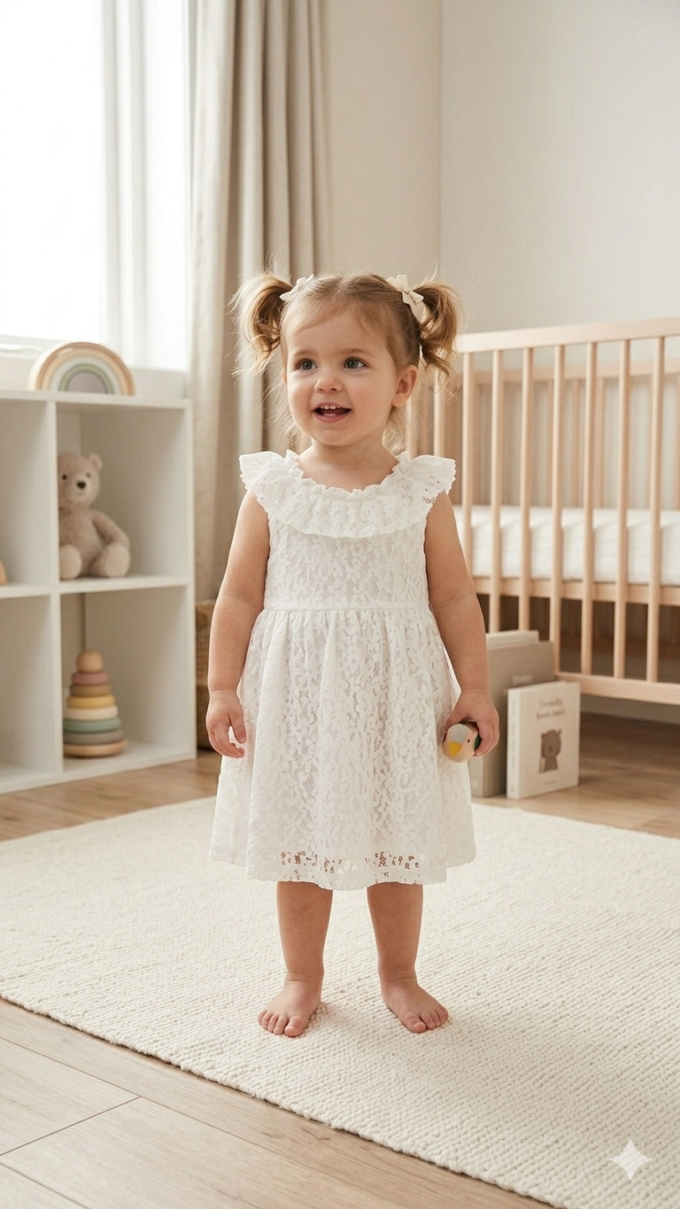 CKB-50504Kız Bebek Dantelli Elbise CKB-50504