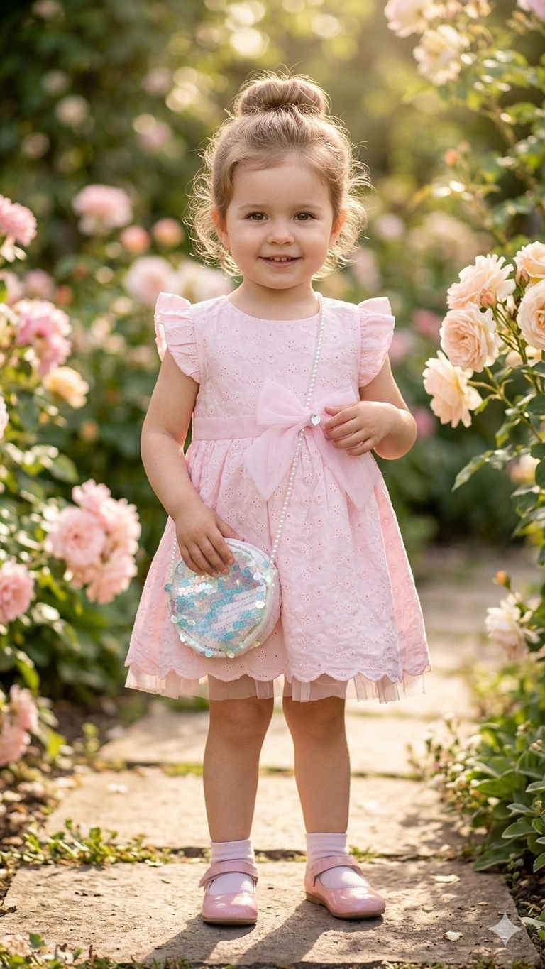 CCS-2643Kız Bebek Payet Çantalı Elbise CCS-2643