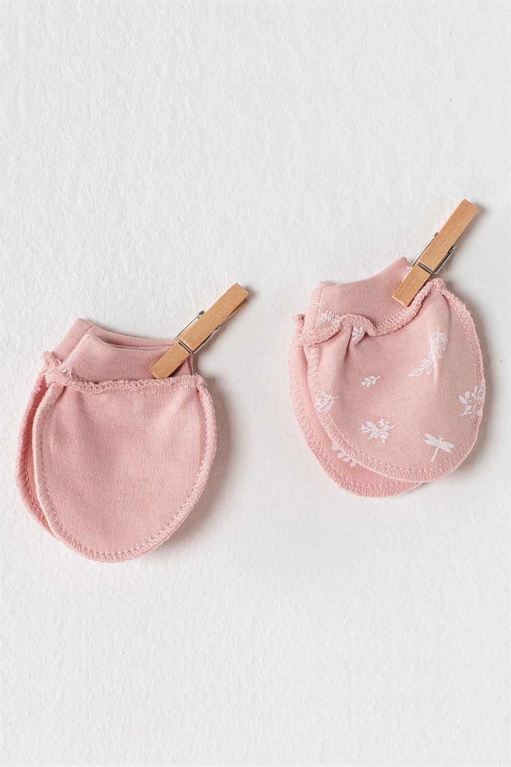 ANW-AC23070Andywawa AC23070 Premature Eldiven 2'Li Gloves Floral100% Organic Cotton