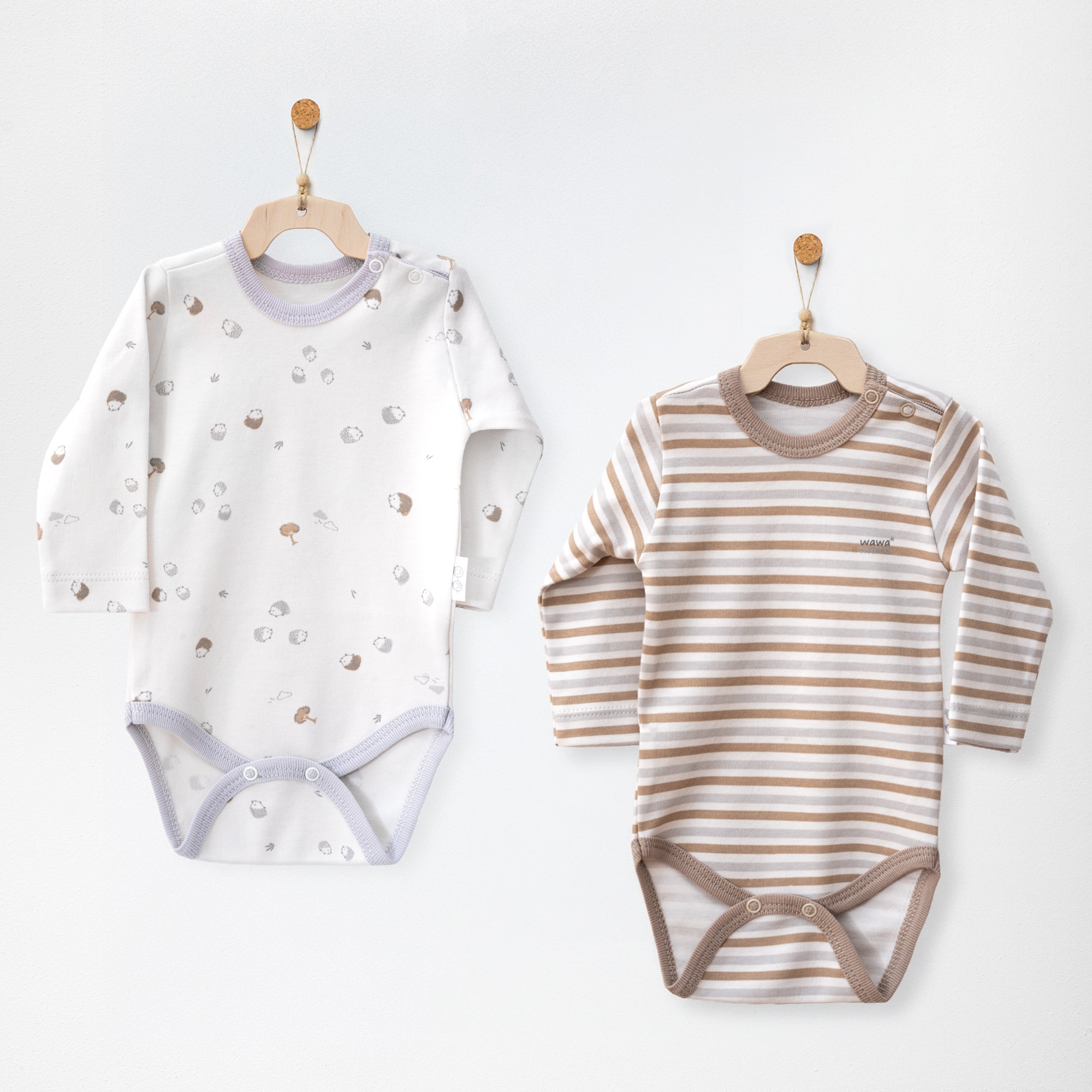 ANW-AC27059Erkek Bebek Body 2 Pcs Body Hedgegog Family ANW-AC27059