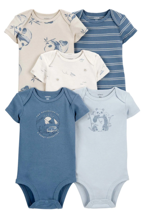 CTR-1P566310Erkek Bebek Kısa Kollu Body 5'li Paket 1P566310