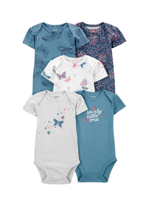 CTR-1Q124910Layette Kız Bebek 5'li Kısa Kollu Body 1Q124910