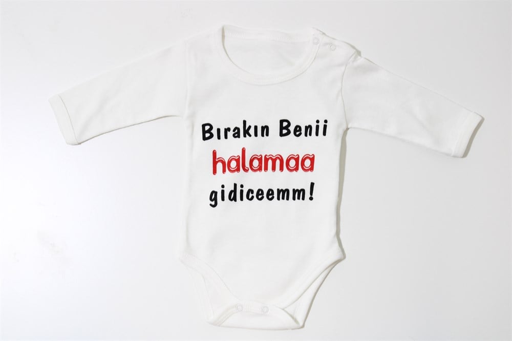 NBK-106-5Name Baby Kids Hala Yazılı Uzun Kollu Bebek Body