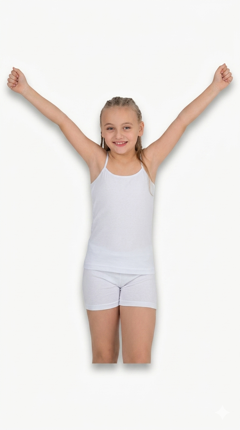ELM-1210Kız Çocuk Garson Boy Atlet Boxer Takım ELM-1210