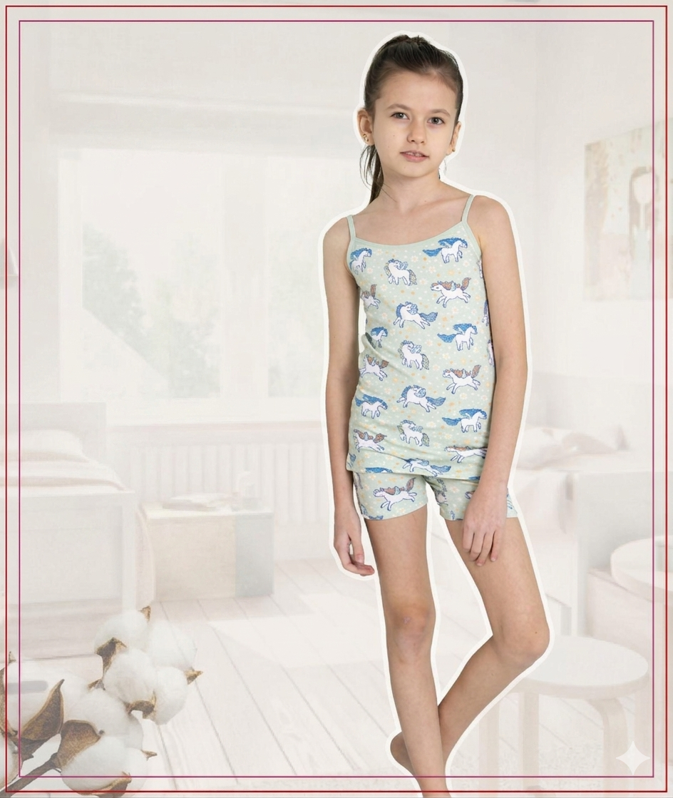 ELM-8070Kız Çocuk Garson Boy Atlet Boxer Takım ELM-8070