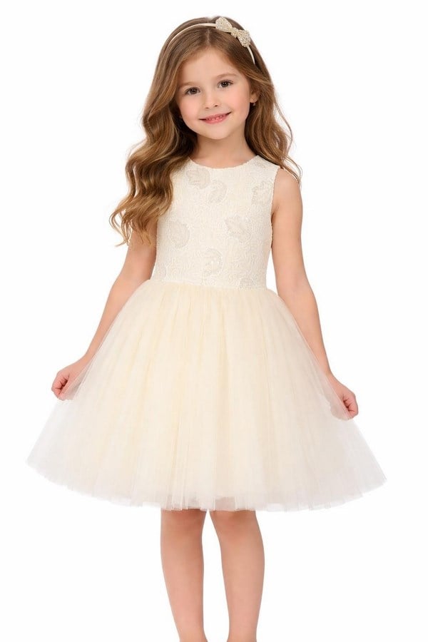 NK-71514Kız Çocuk Yapraklı Elbise NK-71514