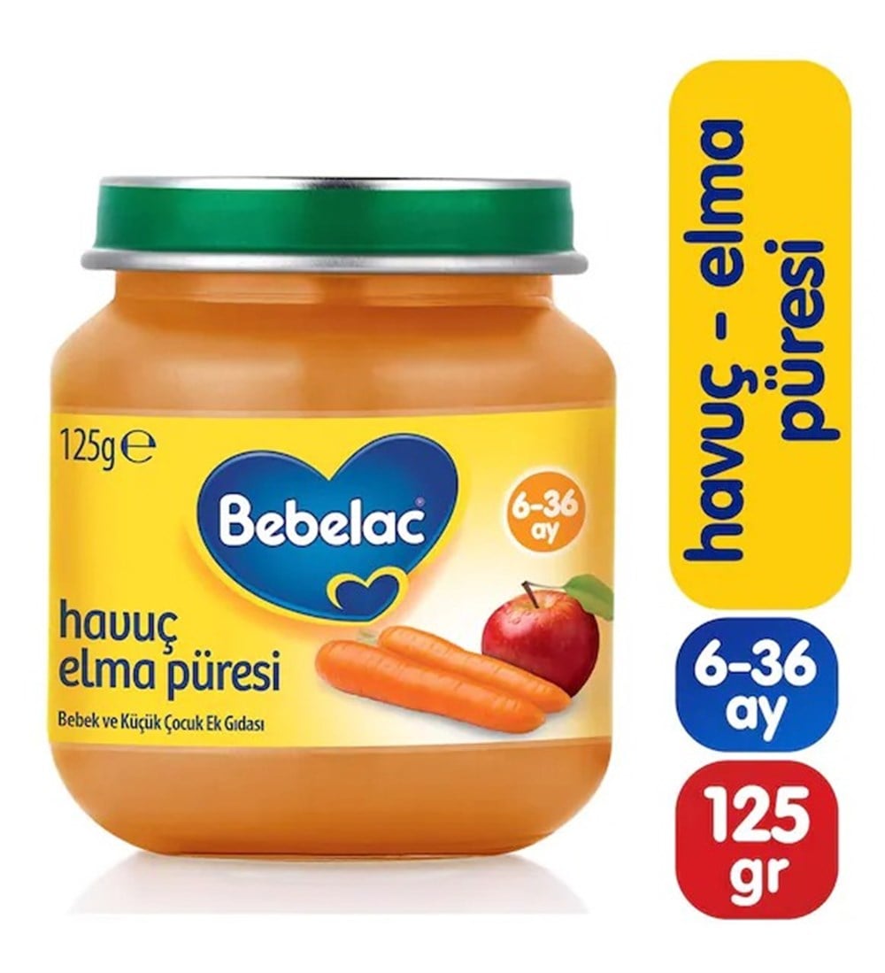 BBL-8699745003548Bebelac Elma Havuç Püresi Kavanoz Maması 125gr