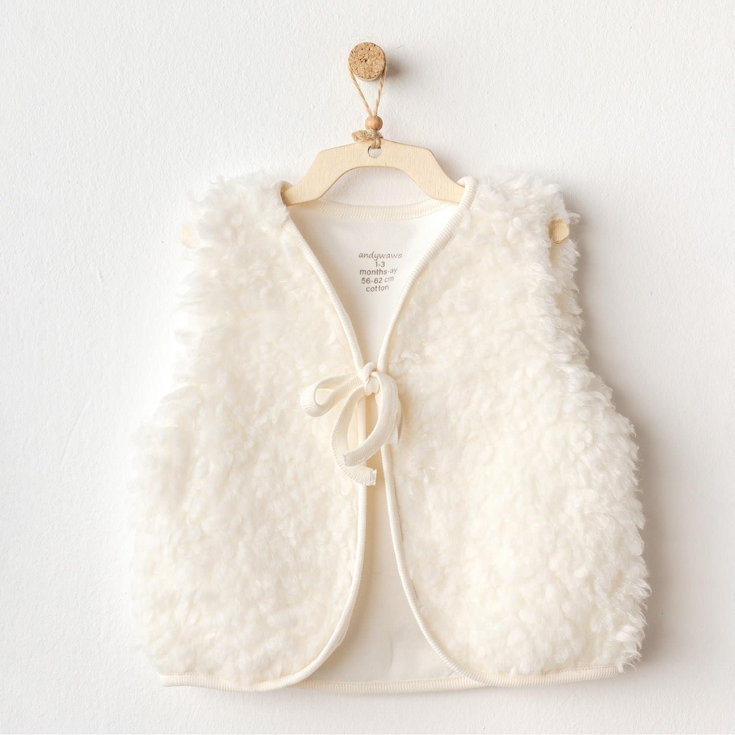 ANW-AC25254Kız Bebek Yelek Vest Plush Basic AC25254