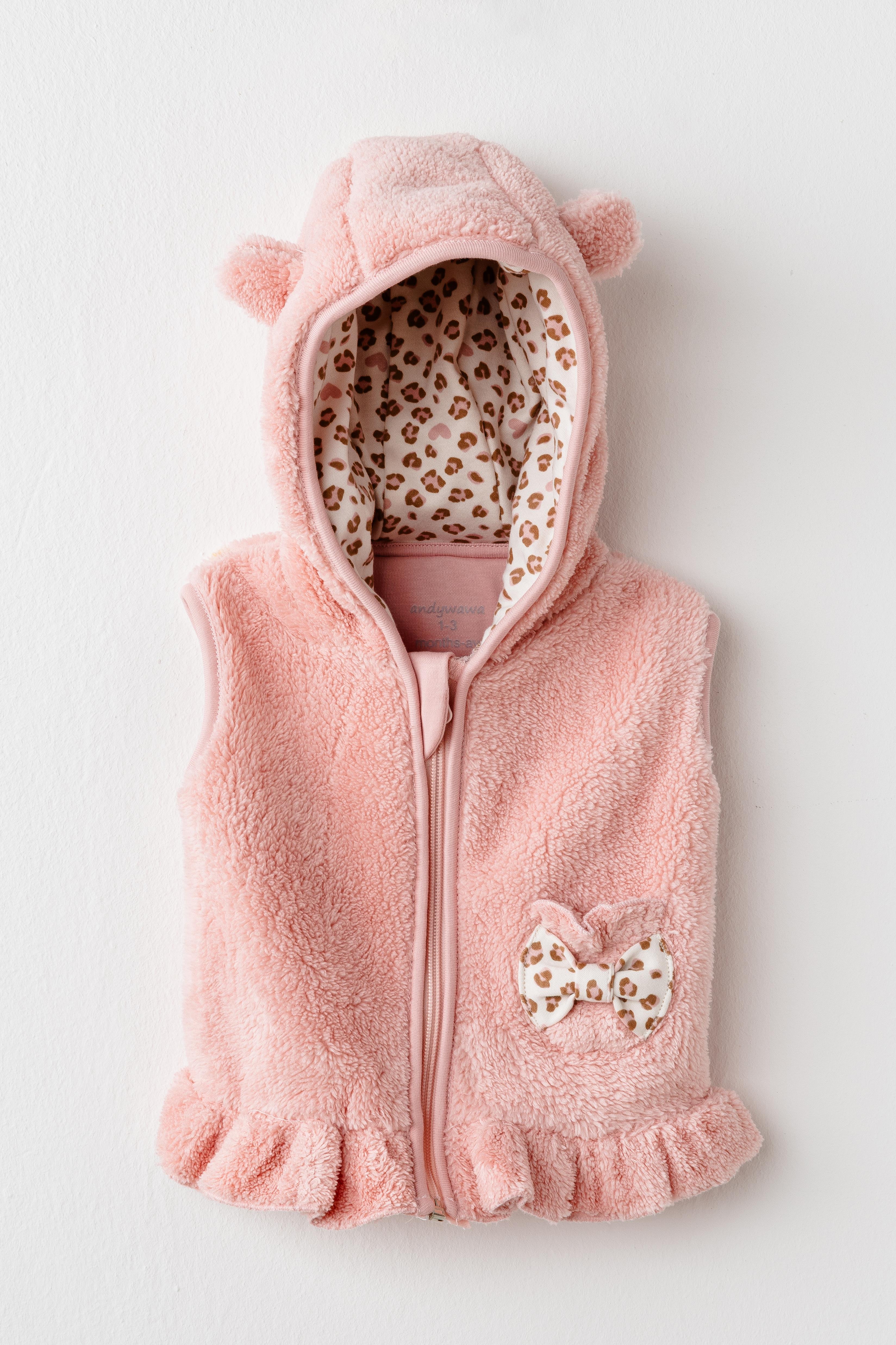 ANW-AC26234Kız Bebek Yelek Vest Welsoft Lıttle Leopard AC26234