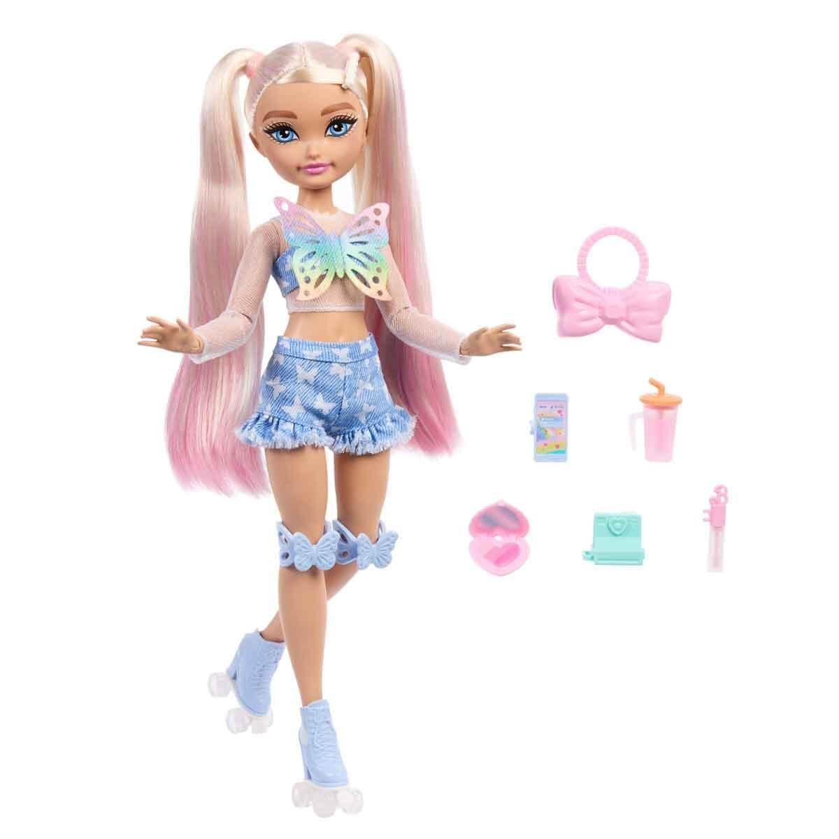 MATE-JFX96Barbie Dream Besties Paten Partisi Malibu Bebek ve Aksesuarları JFX96