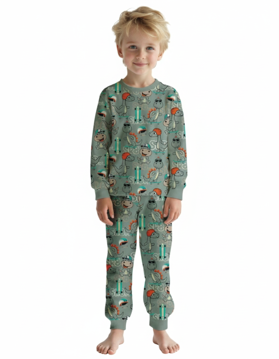 ELM-3086Erkek Çocuk Pijama Takımı Kaykay Desenli ELM-3086